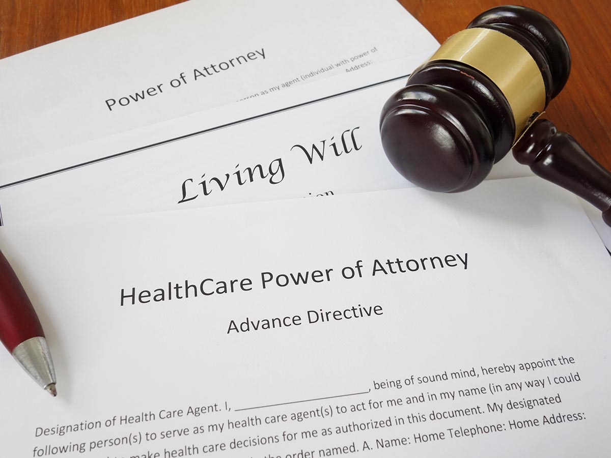 Living will and estate planning papers. 