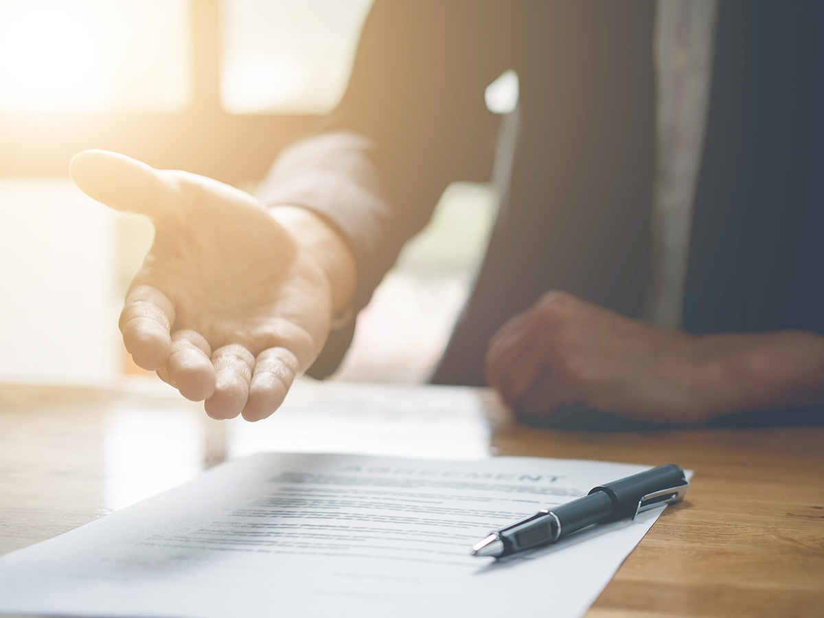 Lawyer presenting case