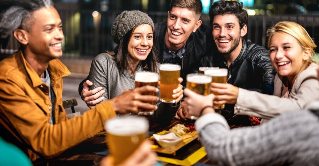 friends at a bar