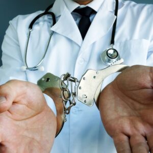 doctor in handcuffs