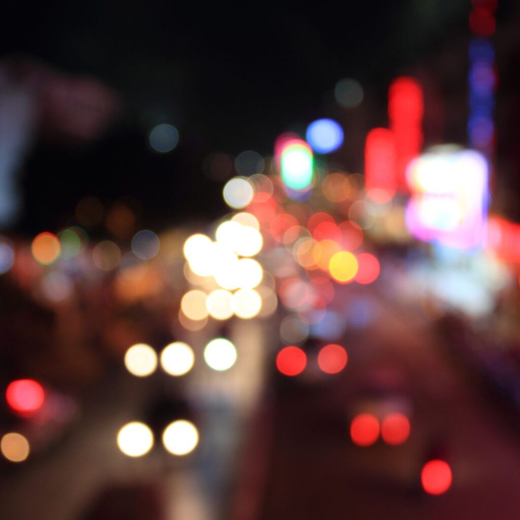 blurry vision on the road