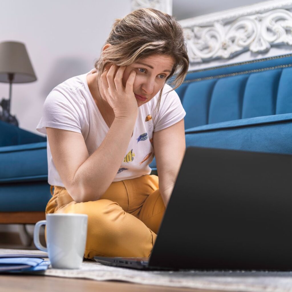 woman struggling to find job