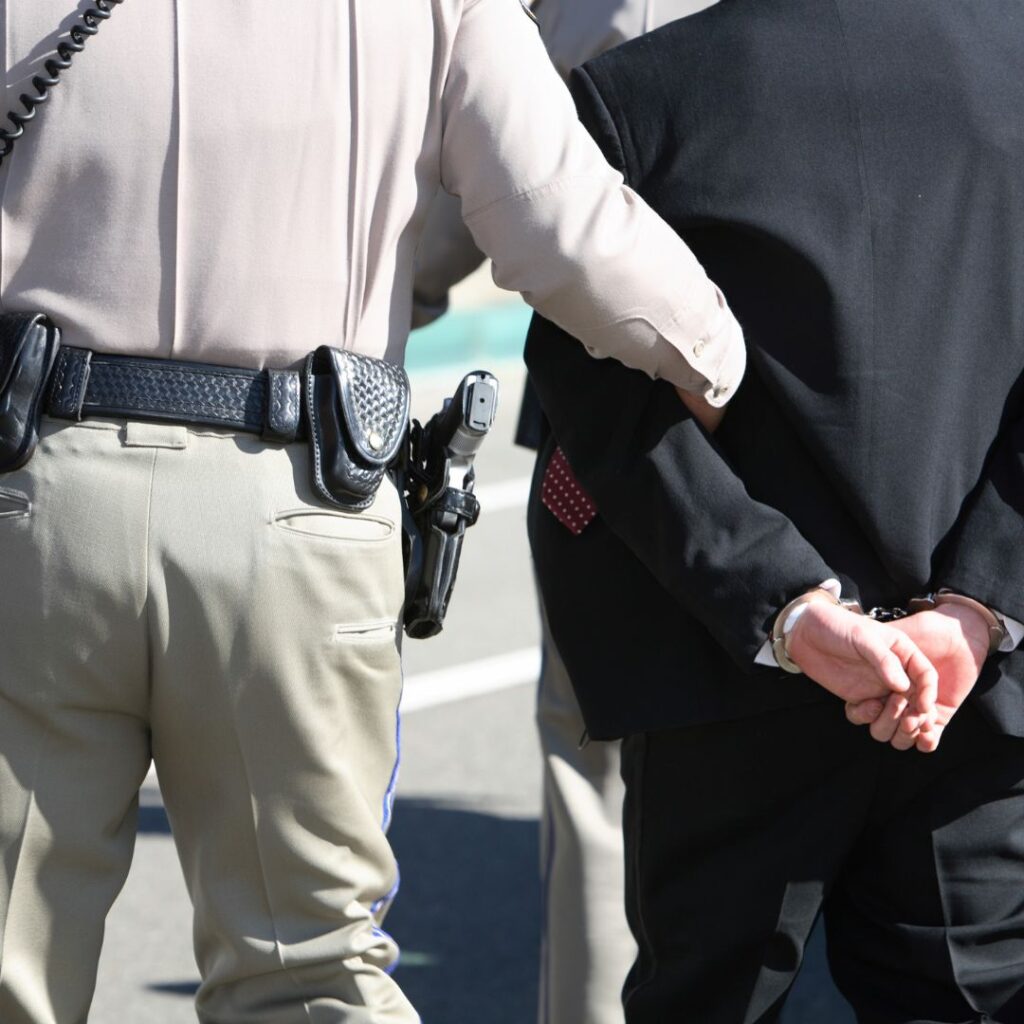 man being arrested for dui