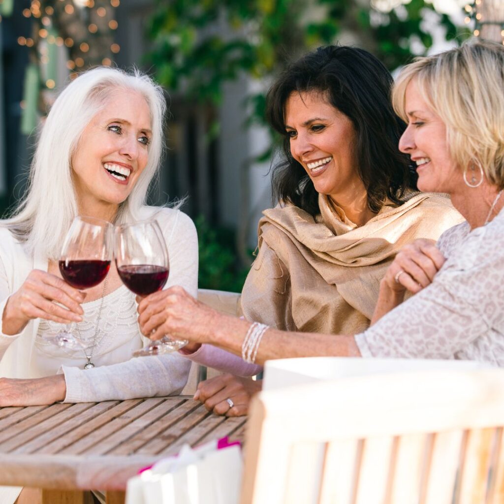 moms drinking wine