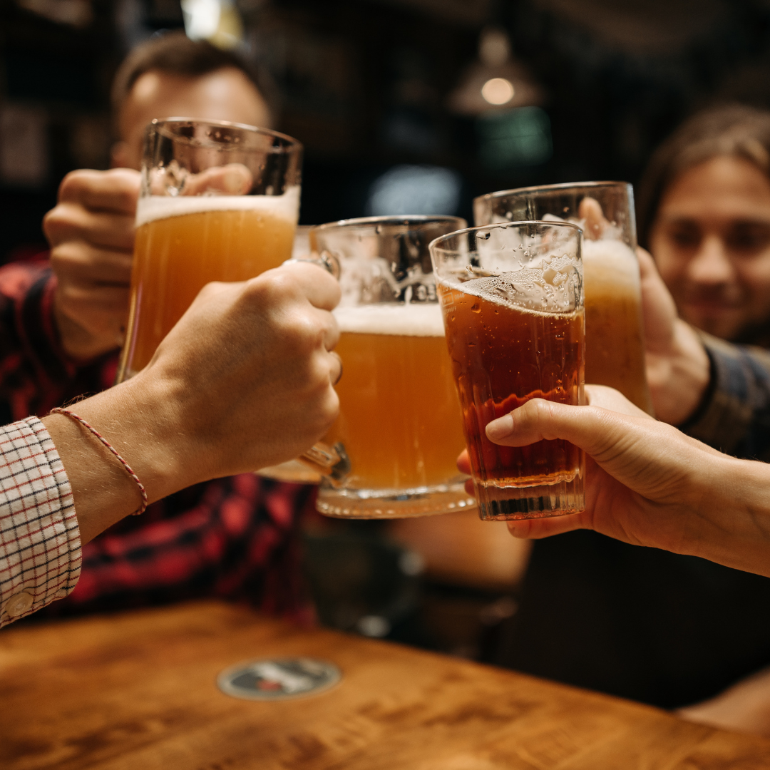 drinking beer with friends