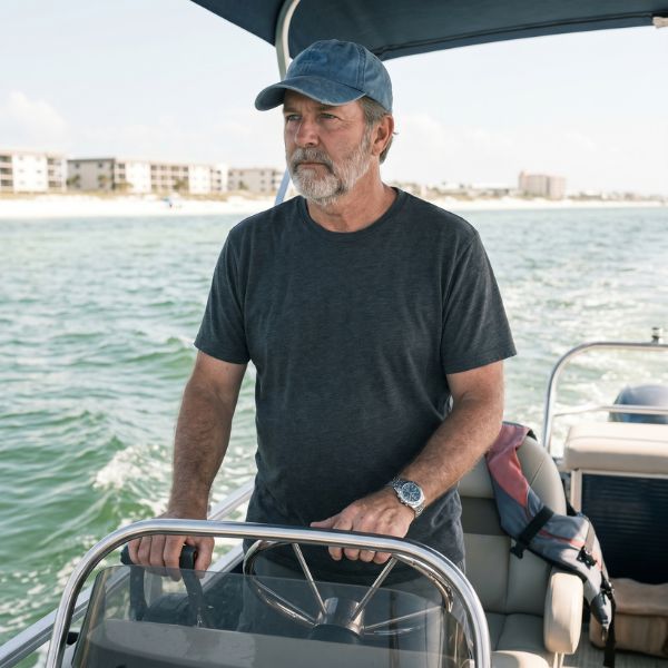 man boating
